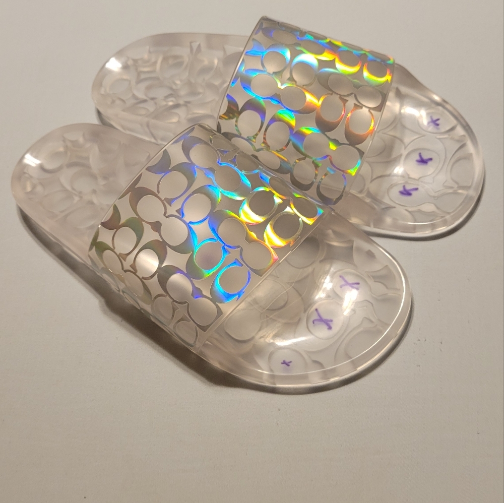 Coach Special Edition Iridescent Logo Pool Ugo slides